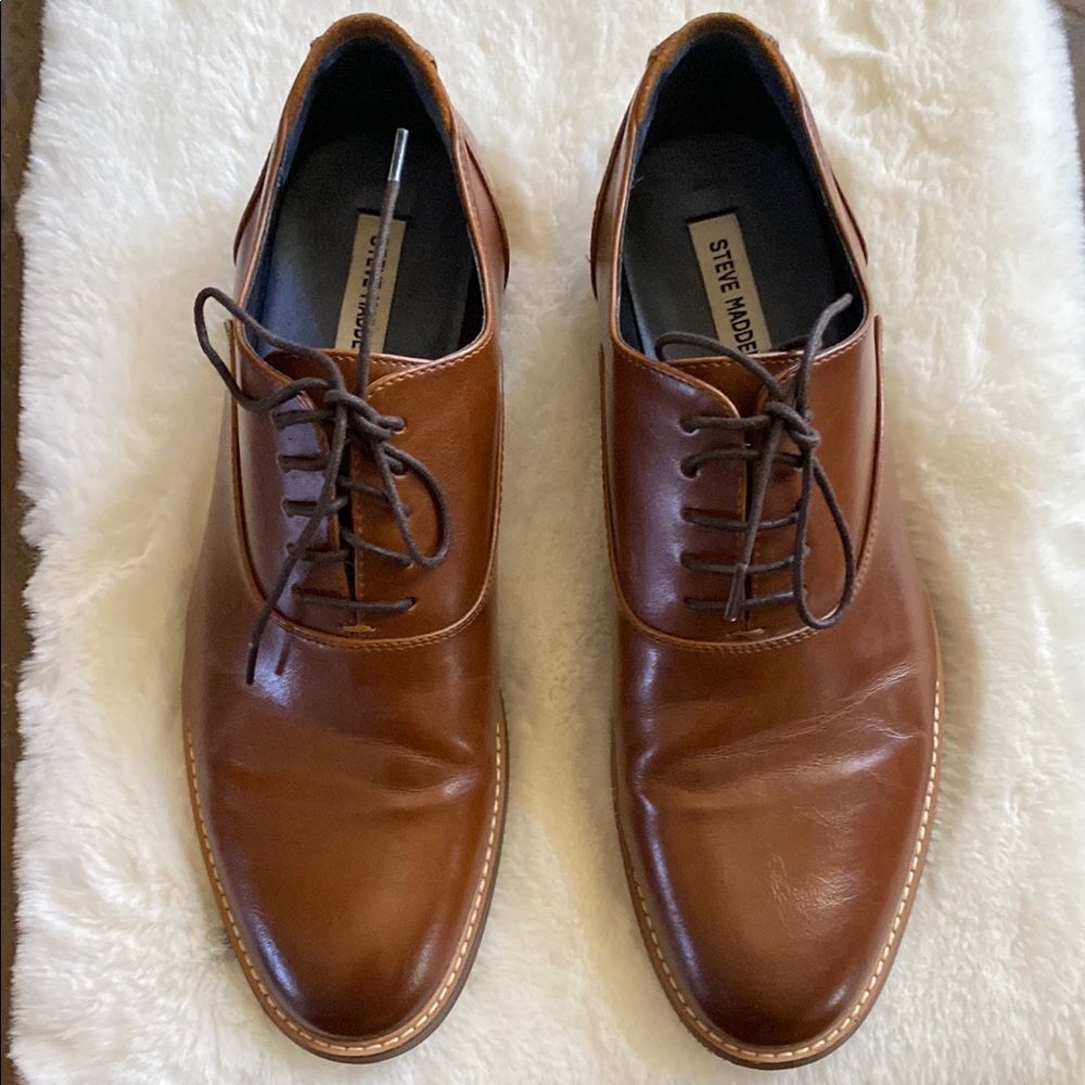 Steve Madden Men's Tan Leather Oxfords